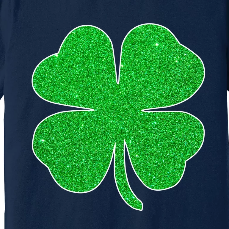 St. Patrick's Day Green Glitter Clover Shamrock Premium T-Shirt