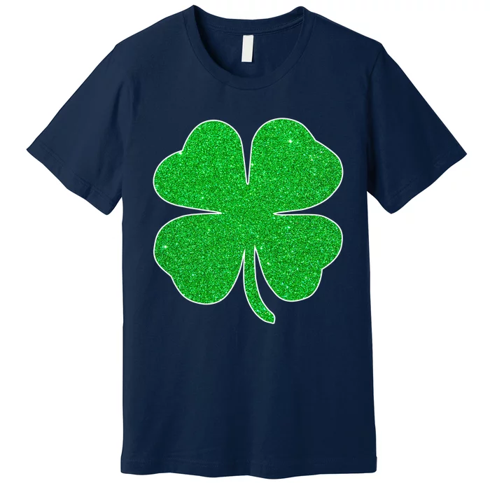 St. Patrick's Day Green Glitter Clover Shamrock Premium T-Shirt