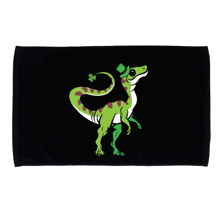 Saint Patrick's Day Irish Shenanigan Dinosaur Lover Dino Gift Microfiber Hand Towel