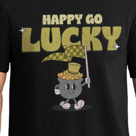 St Patrick's Day Happy Happy Go Lucky Retro Pajama Set