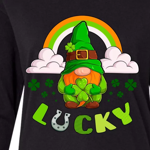 St Patricks Day Lucky Gnome Irish Rainbow Gift Womens Cotton Relaxed Long Sleeve T-Shirt