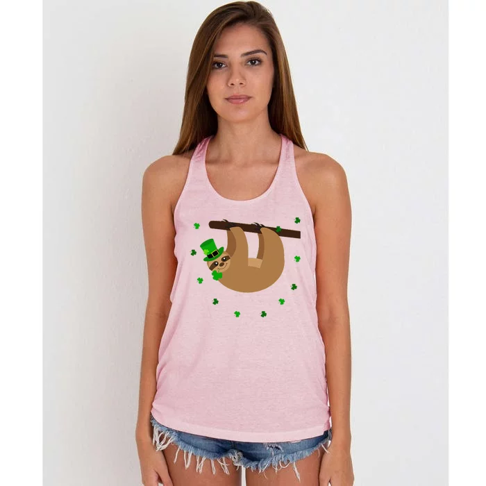 Saint Patrick's Day For Sloth Lovers WoMen Women's Knotted Racerback Tank