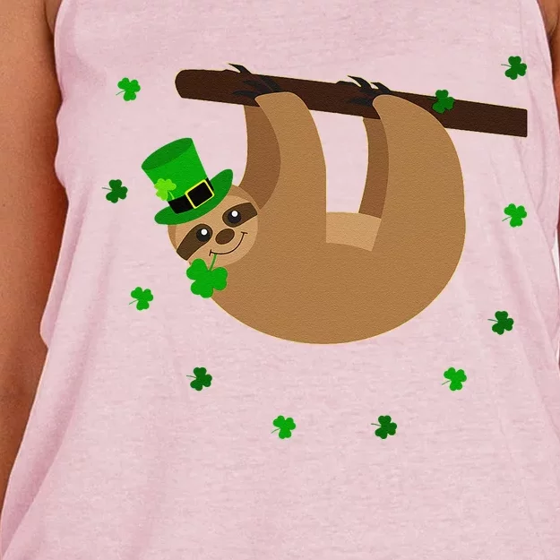 Saint Patrick's Day For Sloth Lovers WoMen Women's Knotted Racerback Tank