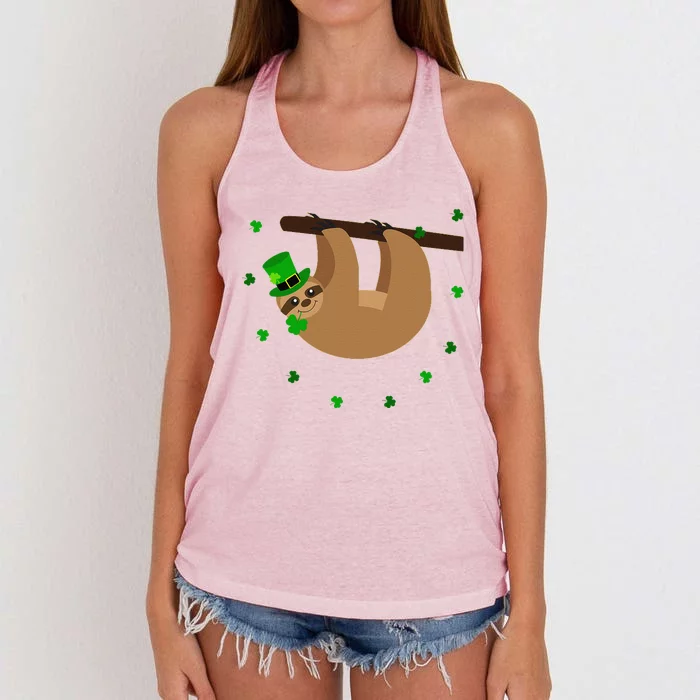 Saint Patrick's Day For Sloth Lovers WoMen Women's Knotted Racerback Tank