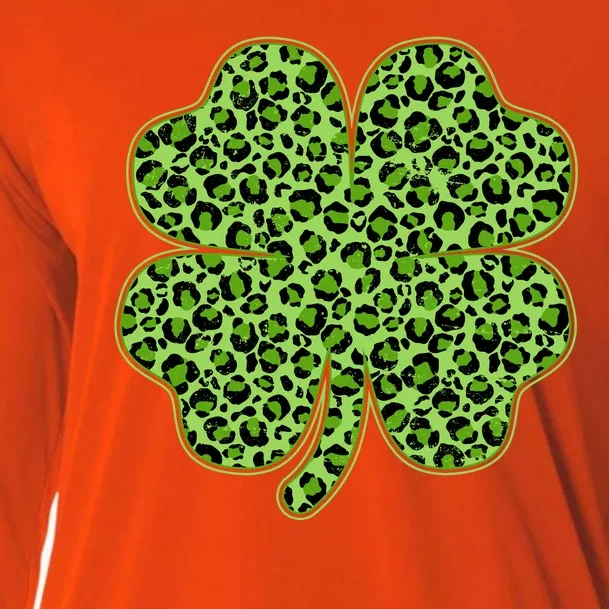 St Patrick's Day Leopard Print Shamrock Clover Cooling Performance Long Sleeve Crew