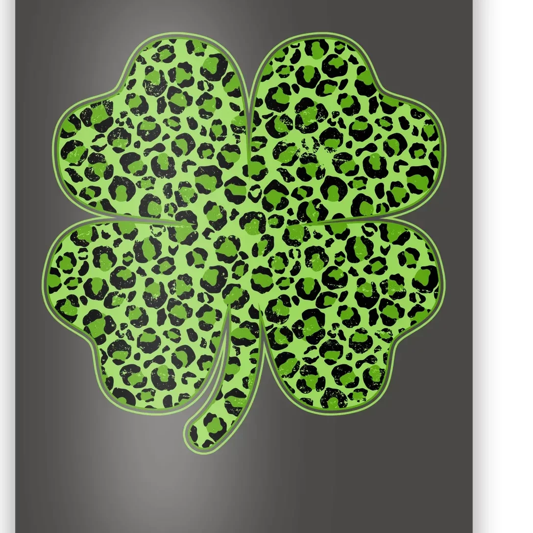 St Patrick's Day Leopard Print Shamrock Clover Poster