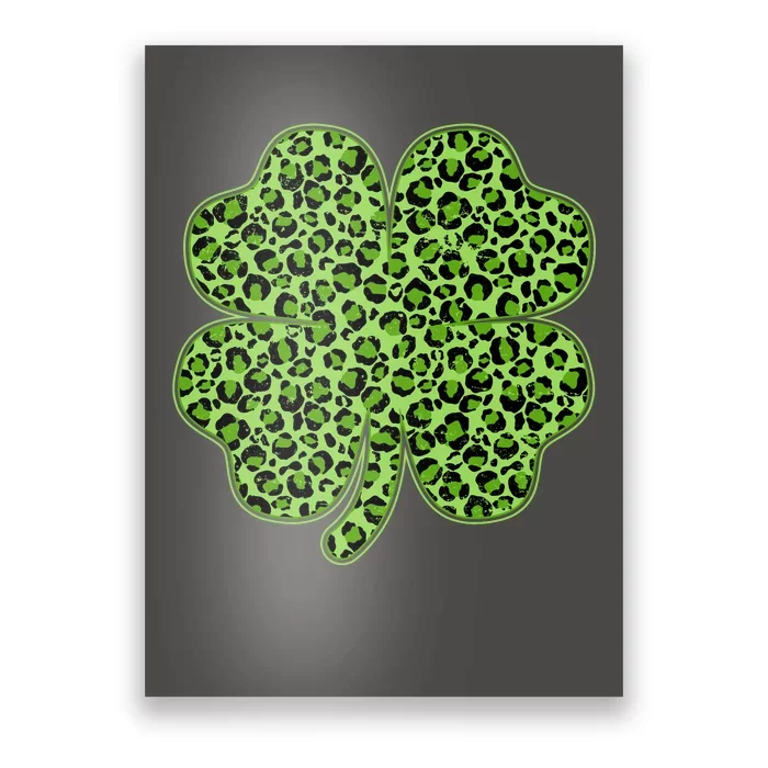 St Patrick's Day Leopard Print Shamrock Clover Poster