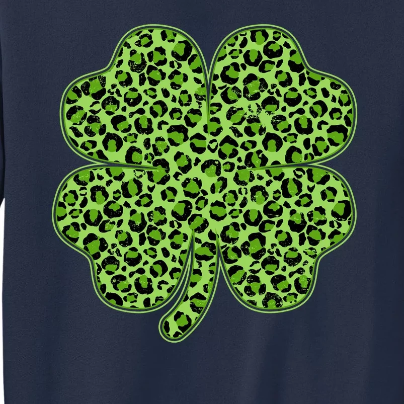 St Patrick's Day Leopard Print Shamrock Clover Sweatshirt