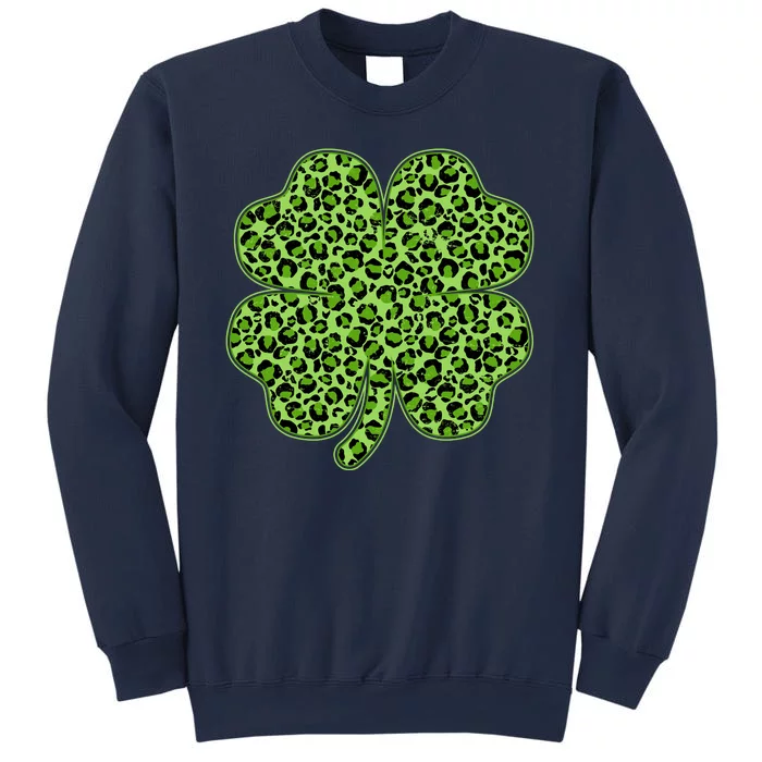 St Patrick's Day Leopard Print Shamrock Clover Sweatshirt