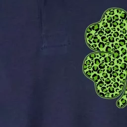 St Patrick's Day Leopard Print Shamrock Clover Softstyle Adult Sport Polo