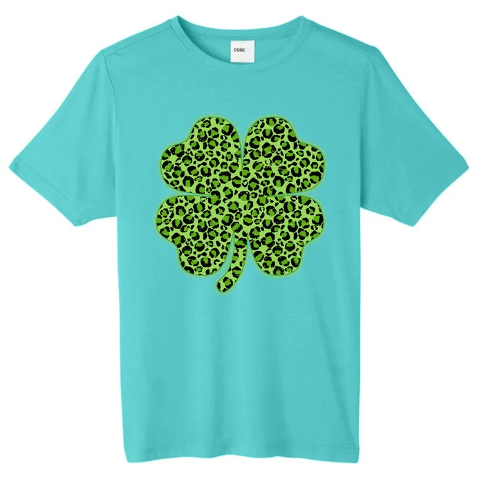 St Patrick's Day Leopard Print Shamrock Clover ChromaSoft Performance T-Shirt