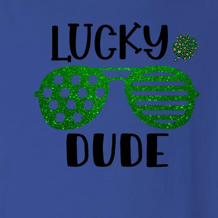 Saint Patrick's Day Lucky Dude Glitter Green Glasses Gift Toddler Long Sleeve Shirt