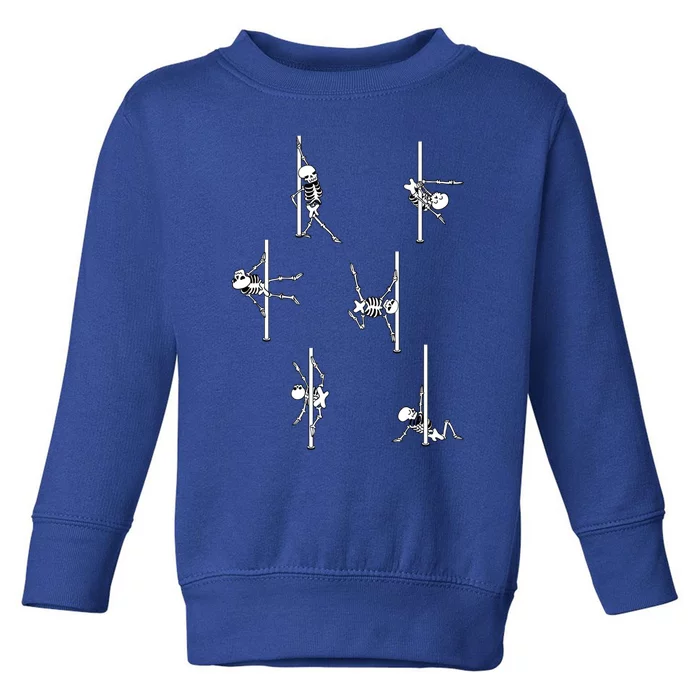 Skeleton Pole Dancing Club Gift Toddler Sweatshirt