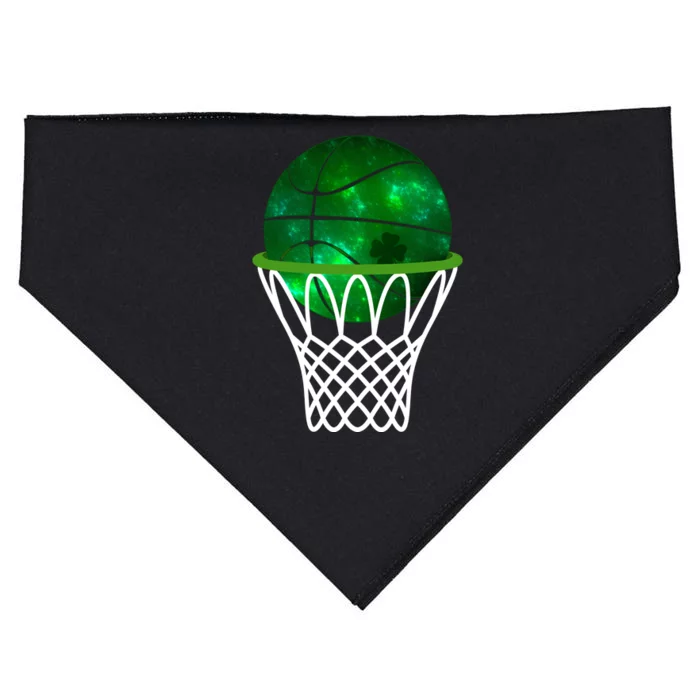 St Patricks Day Shamrock Basketball Irish USA-Made Doggie Bandana