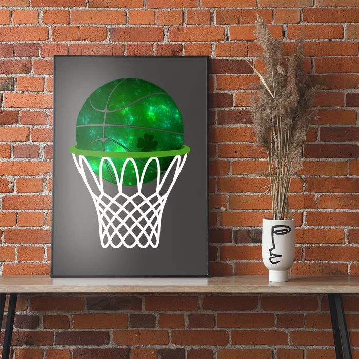 St Patricks Day Shamrock Basketball Irish Poster