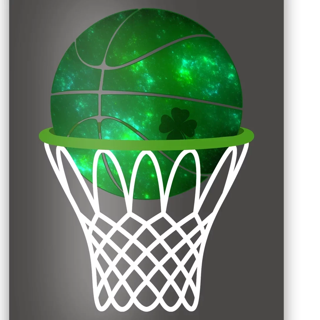 St Patricks Day Shamrock Basketball Irish Poster