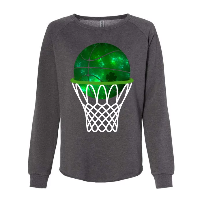 St Patricks Day Shamrock Basketball Irish Womens California Wash Sweatshirt