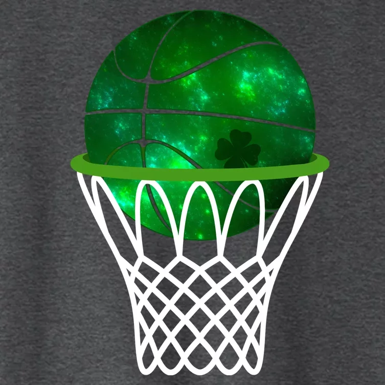 St Patricks Day Shamrock Basketball Irish Women's Crop Top Tee