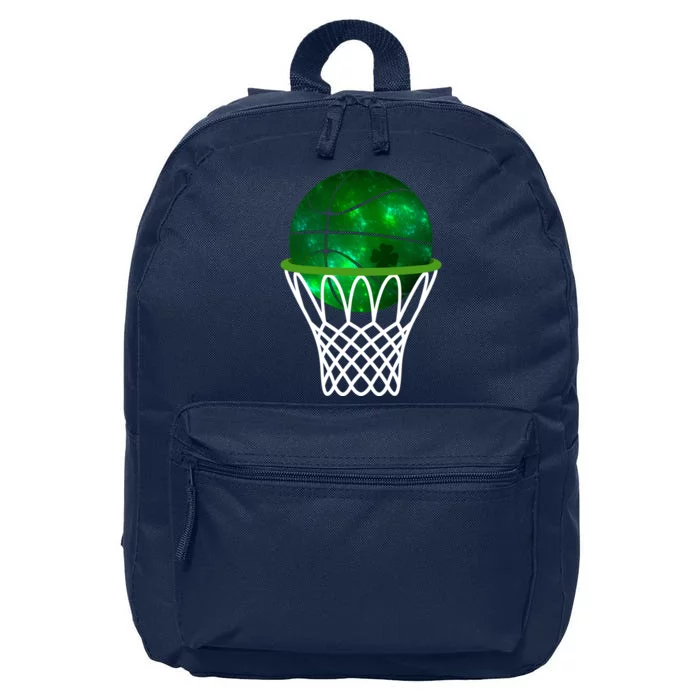 St Patricks Day Shamrock Basketball Irish 16 in Basic Backpack