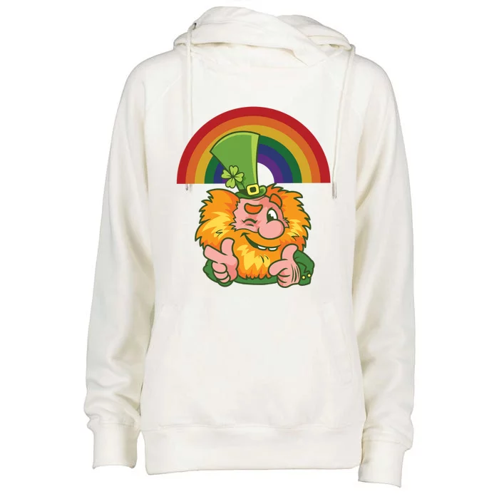 Saint Patrick's Day Rainbow Leprechaun Gift Womens Funnel Neck Pullover Hood