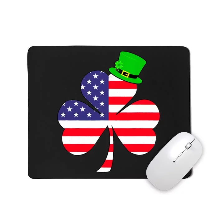 St Patricks Day Irish American Flag Shamrock Mousepad