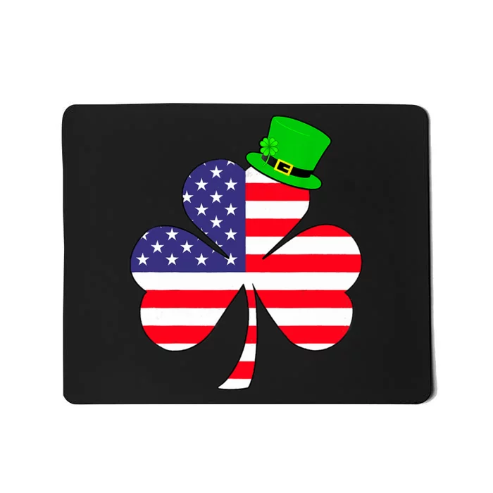 St Patricks Day Irish American Flag Shamrock Mousepad