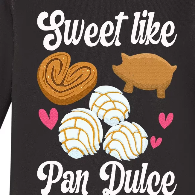 Sweet Pan Dulce Conchas Latina Mexican Mujer Concha Pastry Baby Long Sleeve Bodysuit