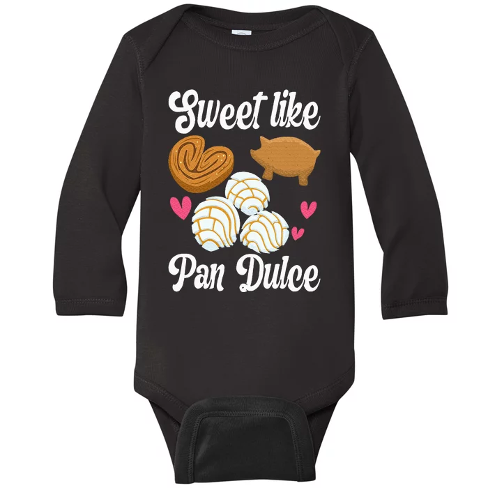 Sweet Pan Dulce Conchas Latina Mexican Mujer Concha Pastry Baby Long Sleeve Bodysuit