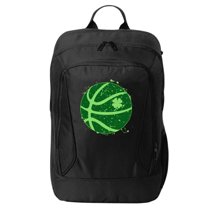 St Patrick's Day Lucky Shamrock Paint Splat Basketball City Backpack