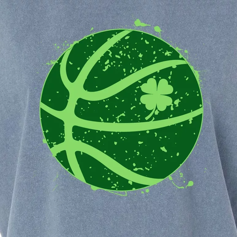 St Patrick's Day Lucky Shamrock Paint Splat Basketball Garment-Dyed Women's Muscle Tee