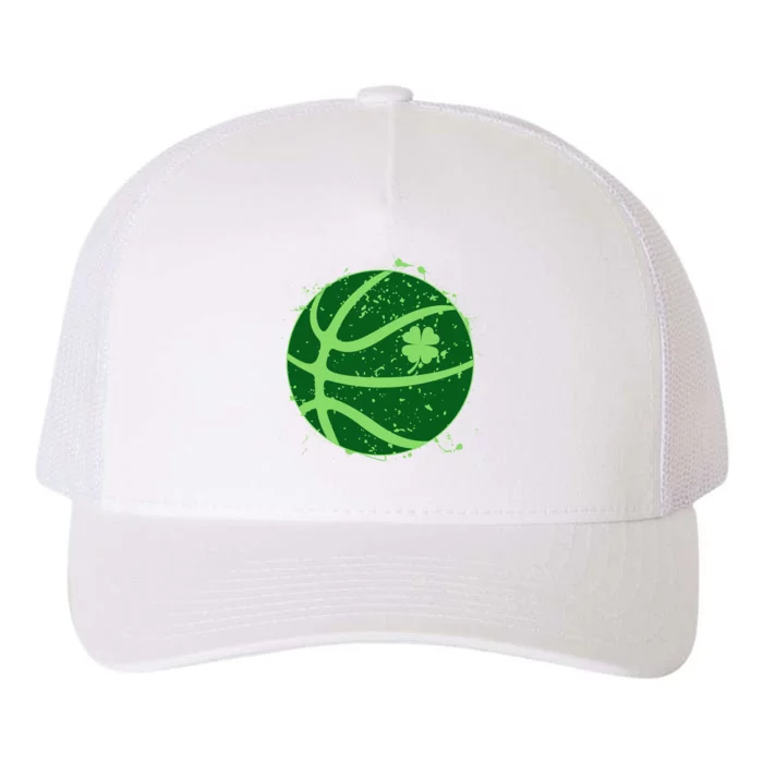 St Patrick's Day Lucky Shamrock Paint Splat Basketball Yupoong Adult 5-Panel Trucker Hat