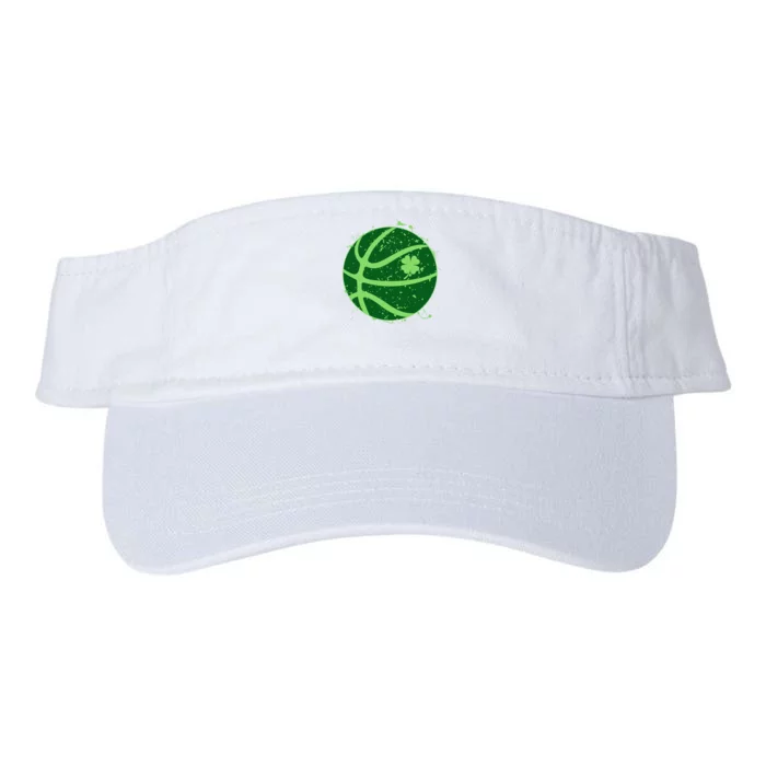 St Patrick's Day Lucky Shamrock Paint Splat Basketball Valucap Bio-Washed Visor