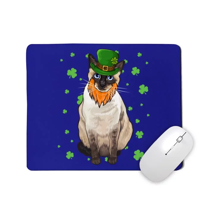 St Patricks Day Siamese Cat Shamrock Gift Cute Gift Mousepad