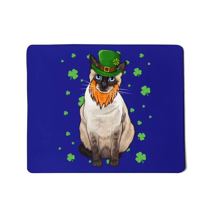 St Patricks Day Siamese Cat Shamrock Gift Cute Gift Mousepad