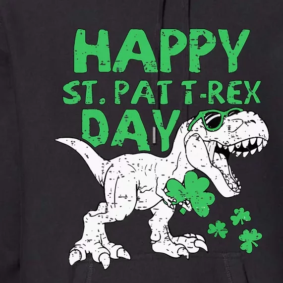 St Patricks Day Happy St Pat Trex Day Dinosaur Boy Premium Hoodie