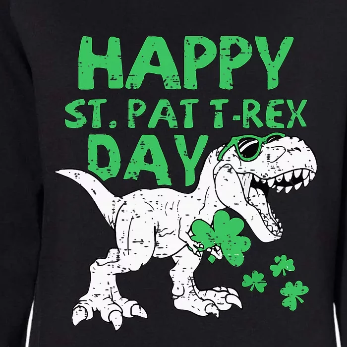 St Patricks Day Happy St Pat Trex Day Dinosaur Boy Womens California Wash Sweatshirt