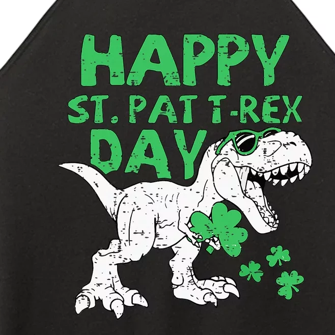 St Patricks Day Happy St Pat Trex Day Dinosaur Boy Women’s Perfect Tri Rocker Tank