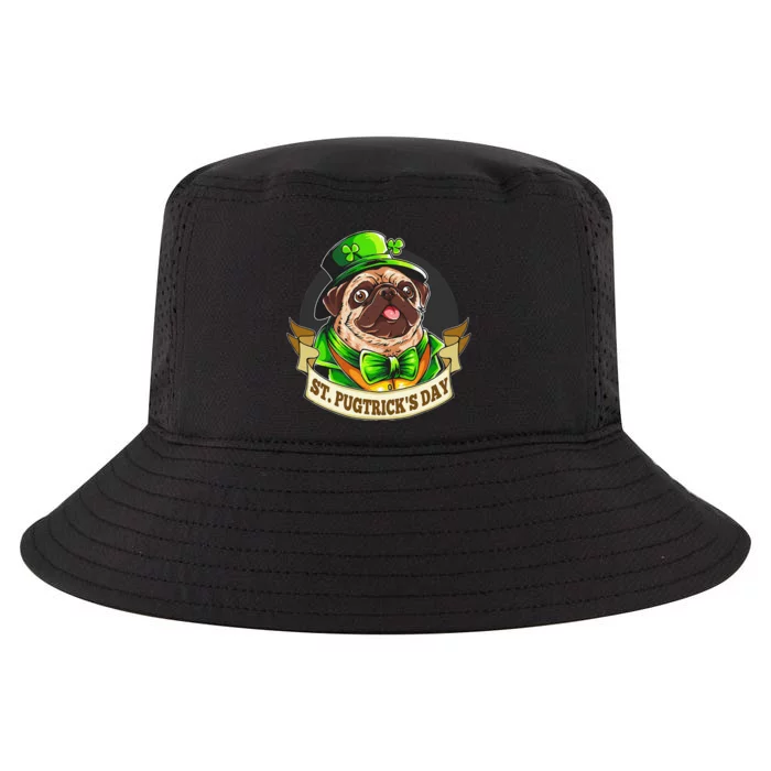 St. Pugtricks Day Pug With A Leprechaun Hat & Shamrock Cool Comfort Performance Bucket Hat