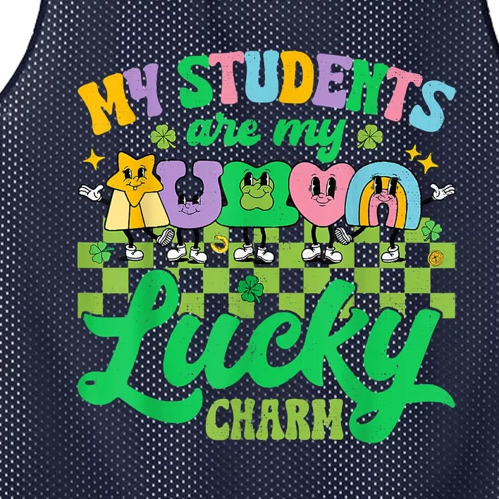 St Patricks Day Teacher My Students Are My Lucky Charm Mesh Reversible Basketball Jersey Tank