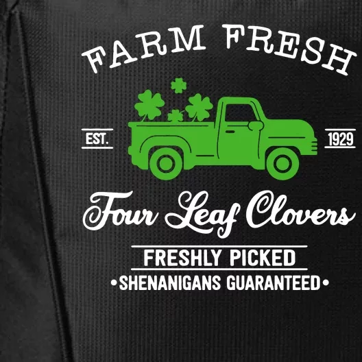 St Patricks Day Farm Fresh Four Leaf Clovers Farmhouse Truck City Backpack