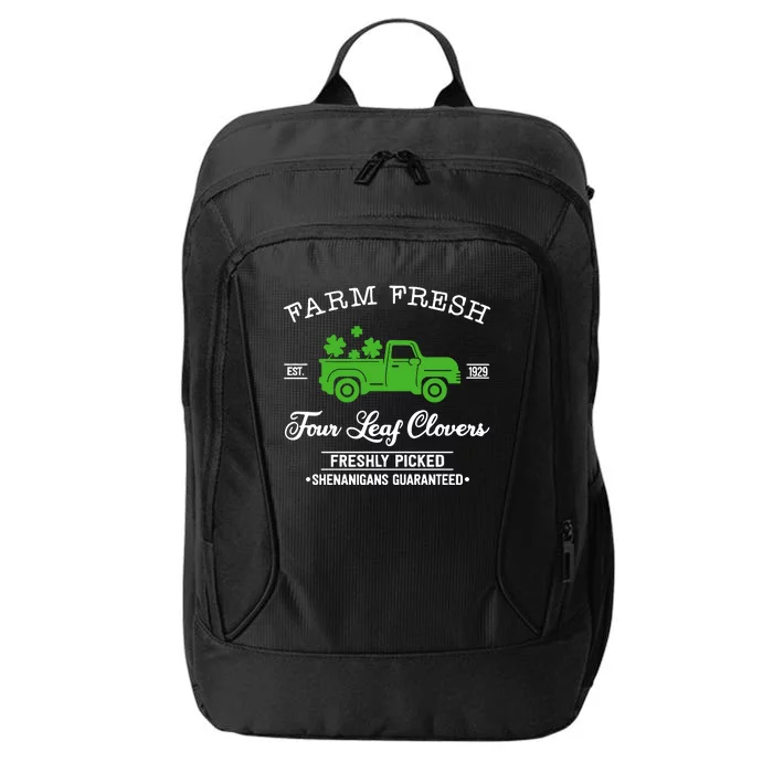 St Patricks Day Farm Fresh Four Leaf Clovers Farmhouse Truck City Backpack