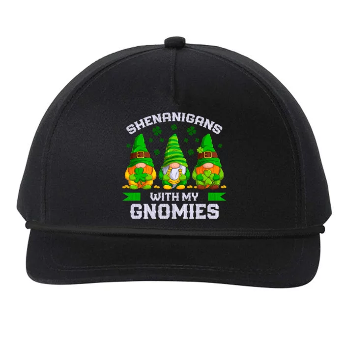 St Patrick's Day Gnomes Shenanigans With My Gnomies Cool Gift Snapback Five-Panel Rope Hat