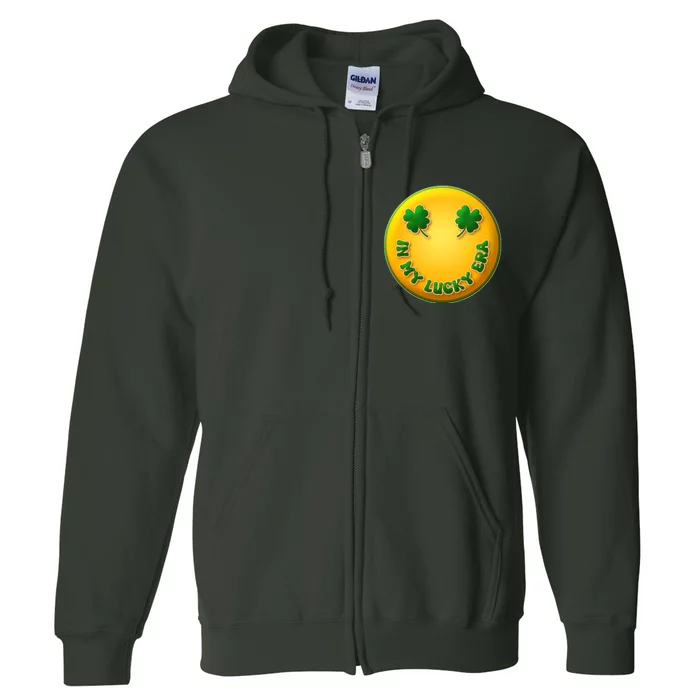 St Patricks Day In My Lucky Era Smiley Emoji Full Zip Hoodie