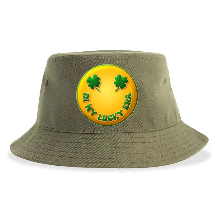 St Patricks Day In My Lucky Era Smiley Emoji Sustainable Bucket Hat