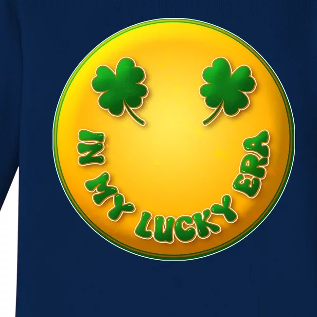 St Patricks Day In My Lucky Era Smiley Emoji Baby Long Sleeve Bodysuit