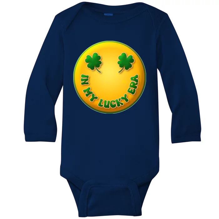 St Patricks Day In My Lucky Era Smiley Emoji Baby Long Sleeve Bodysuit