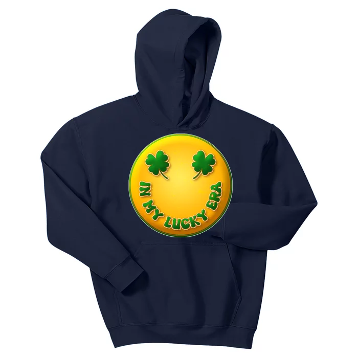 St Patricks Day In My Lucky Era Smiley Emoji Kids Hoodie