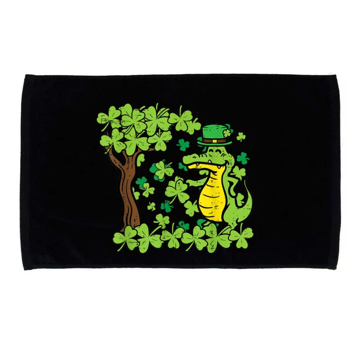 St Patrick Day Alligator Shamrock Saint Pattys Microfiber Hand Towel