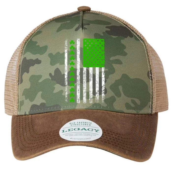 St Patricks Day American Flag Clovers Legacy Tie Dye Trucker Hat