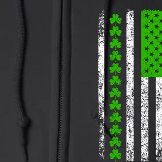 St Patricks Day American Flag Clovers Full Zip Hoodie